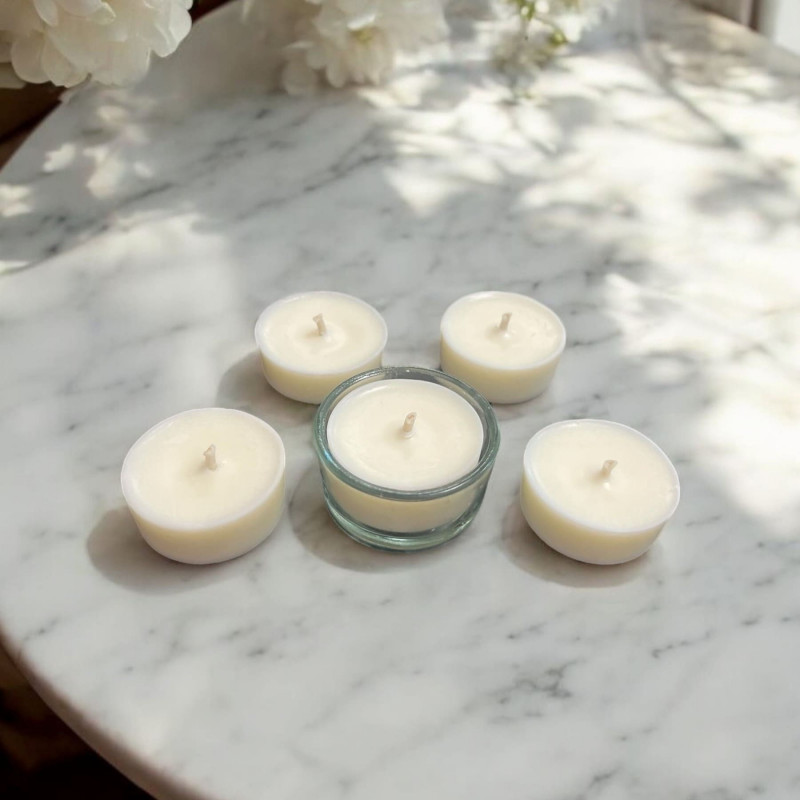 Bougies chauffe-plat naturelles en cire de colza biodégradables