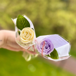 Rose éternelle parfumée en cire végétale – fleur décorative parfumée aux senteurs raffinées