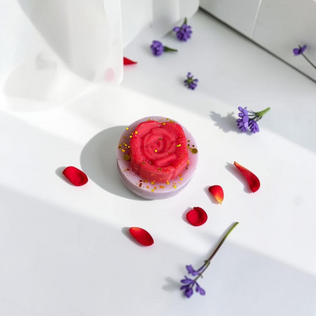 Fondant parfumé artisanal Rose Violette – senteur florale et poudrée