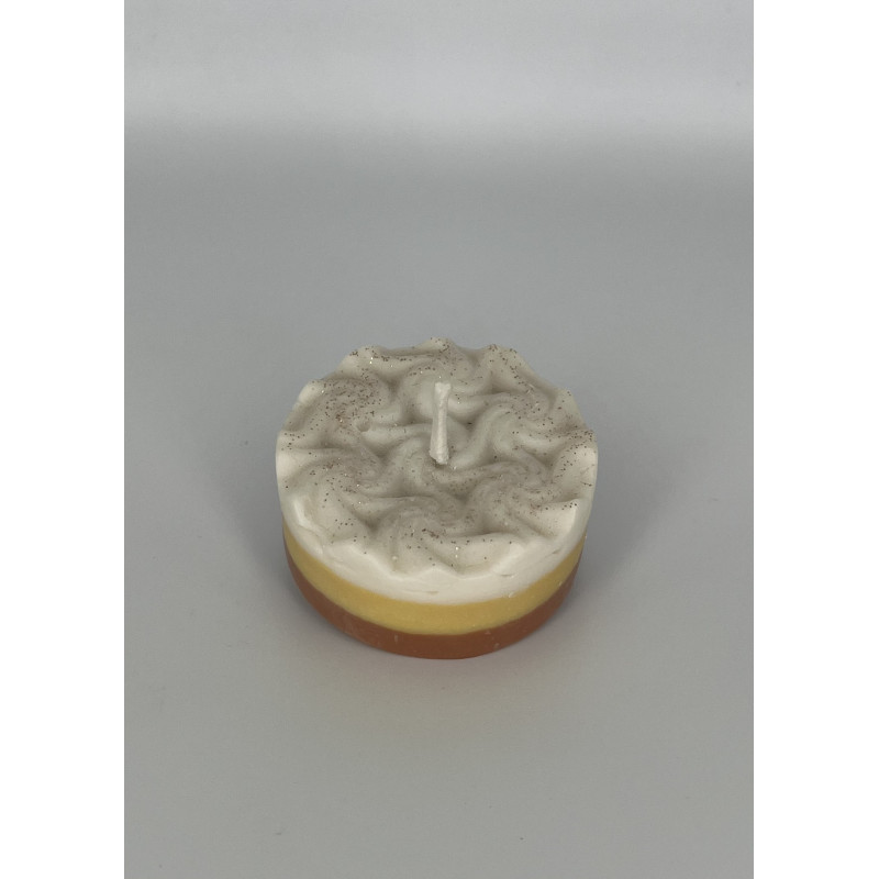 Bougie moulée tartelette citron meringué