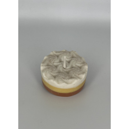 Bougie moulée tartelette citron meringué