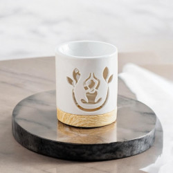 Brûleur en Céramique Blanc avec Symbole ZEN – Femme en Lotus