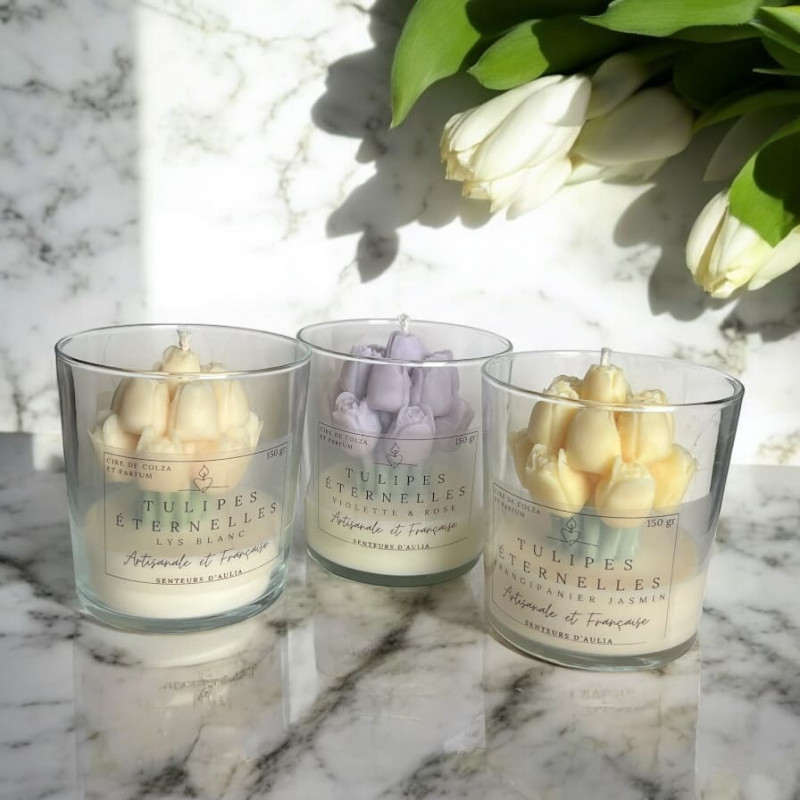 Bougies “Tulipes éternelles” – Élégance florale et parfumée