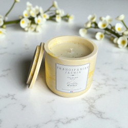Bougie Jasmin Frangipanier – Contenant Réutilisable en Jesmonite