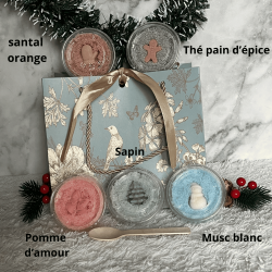 Coffret Cadeau Noël Parfumé Personnalisable – Fondants, Spray d’Intérieur, Poudre 5-en-1 & Brûleur – Idée Cadeau Originale