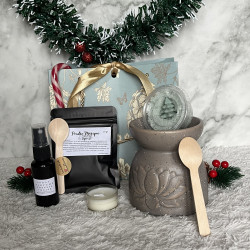 Coffret Cadeau Noël Parfumé Personnalisable – Fondants, Spray d’Intérieur, Poudre 5-en-1 & Brûleur – Idée Cadeau Originale