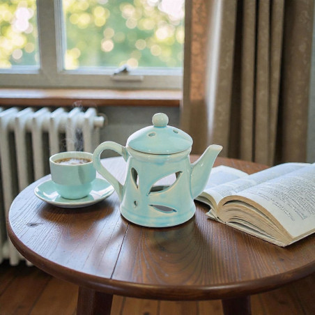 Brûleur en Céramique Forme Théière – Diffuseur Élégant pour Fondants