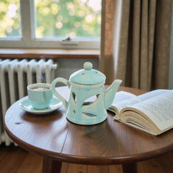 Brûleur en Céramique Forme Théière – Diffuseur Élégant pour Fondants