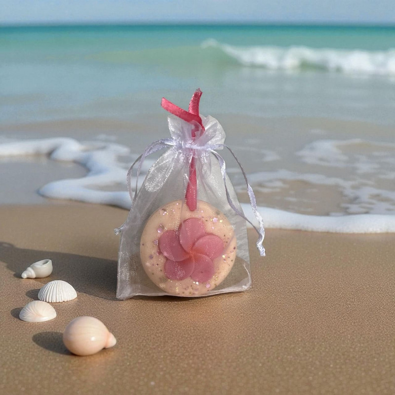 Suspension parfumée armoire – Fleur de Tiaré | Parfum solide linge longue durée 6 mois | Senteur tropicale et naturelle