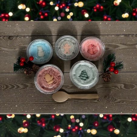 Pot de cire fondante sablé + cuillère | Fondants parfumés artisanaux à faire fondre dans un brûleur avec bougie chauffe-plat | P