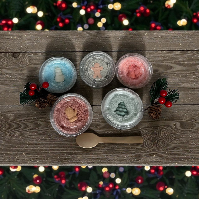 Pot de cire fondante sablé + cuillère | Fondants parfumés artisanaux à faire fondre dans un brûleur avec bougie chauffe-plat | P