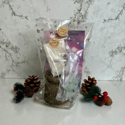 Petit Coffret de Noël Parfumé – Mini Brûleur (Couleur au Choix) + Suspension Étoilée + Tablette Fondante | Idée Cadeau Nounou &