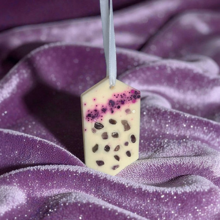 Suspension parfumée Rêve Vanillé pour armoire avec améthyste – Vanille, Musc & Héliotrope | Parfum linge apaisant longue durée