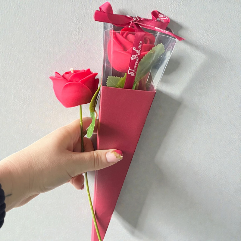 Bougie rose éternelle parfumée – Bougie décorative en cire de colza